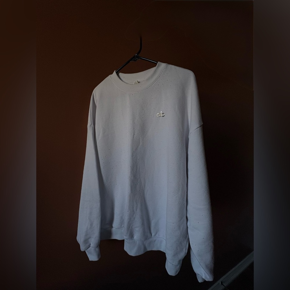ALO Yoga Men's White Crewneck Sweater